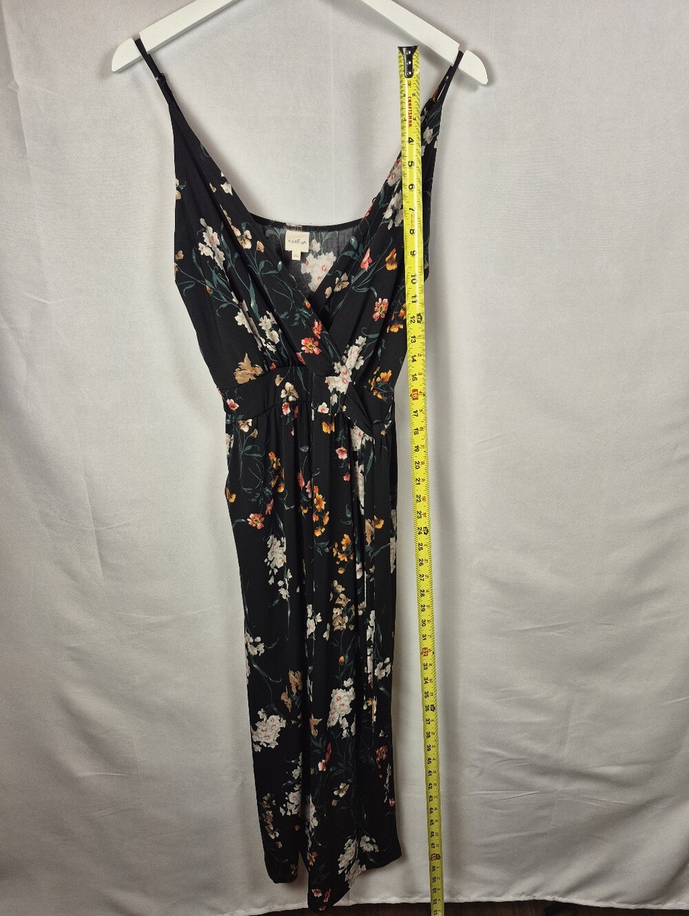 Kaleigh Black Floral Culotte Style Jumpsuit Size L - Picture 6 of 8